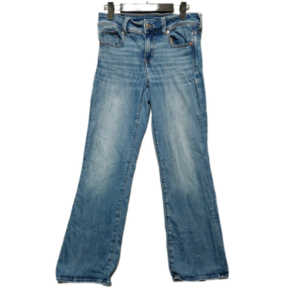American Eagle Kick Bootcut Jeans Womens 4 Short Next Level Stretch Blue Wash